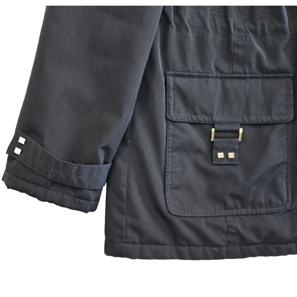 London Fog Mens Black Size Large Insulated Winter Coat Parka Detachable Hood - Picture 10 of 11